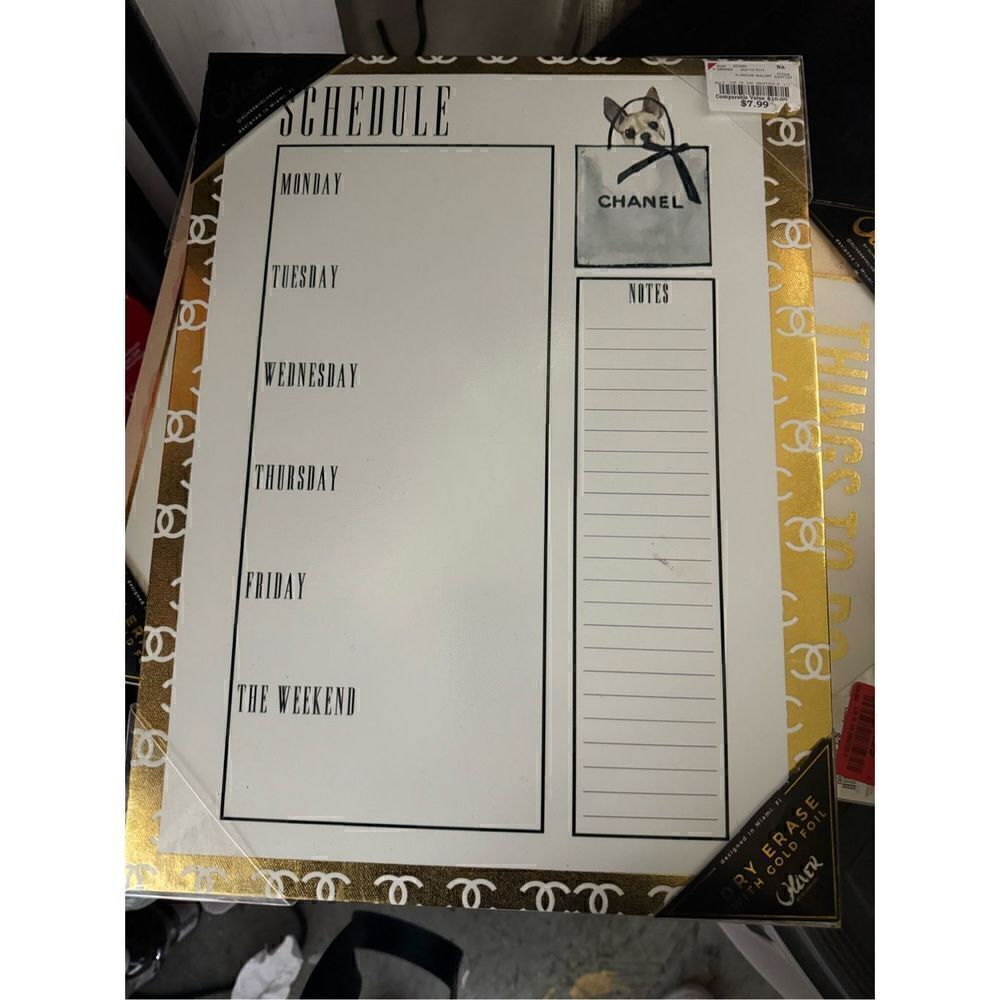 Oliver gal cc home office glam decor dry erase schedule board
